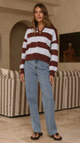 Kodi Sweater Blue Brown Stripe