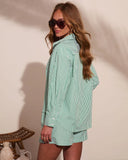 Fresh Dayglow Striped Button Down Top