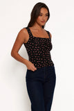 Katya Square Neck Top Rosette Ditsy