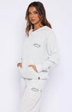 Moving Out Waffle Oversized Hoodie Light Grey Marle