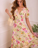 Daytime Darling Pleated Floral Midi Dress