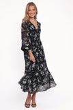 Mavis Long Sleeve Maxi Dress Black Floral