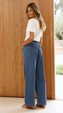 Elandra Wide Leg Pants Dark Denim
