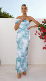 Coda Maxi Dress Blue Floral