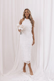 Adalyn Halterneck Midi Dress White