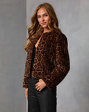 Foxshade Leopard Print Faux Fur Jacket