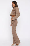 Something To Prove High Rise Straight Leg Jeans Tan Wash