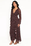Delta Maxi Dress Plum Polka Dot