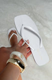 Josie Thong Sandals White