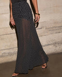 Moonstone Polka Dot Maxi Skirt
