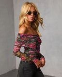 Ashara Printed Off The Shoulder Top
