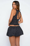 Runaway Heart Top Black White Polka Dot