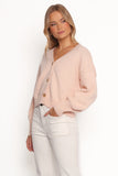 Isabel Button Front Cardigan Pale Pink