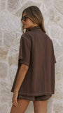 Olivia Shirt and Shorts Set Chocolate