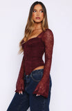 Midnight Rose Long Sleeve Bustier Wine