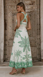 Sella Maxi Dress Sage Palm Print