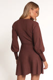 Gigi Long Sleeve Mini Dress Brown