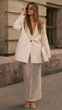 Verlo Sequins Maxi Skirt Beige