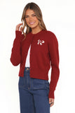 Middleton Mini Bow Cardigan Wine