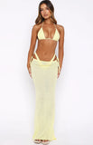Costa Del Sol Knit Maxi Skirt Lemon