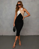 Moriah Halter Colorblock Midi Dress