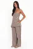 Kim Pant Set Brown Stripe