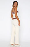 Keep Driving Knit Pants Burgundy Stripe