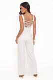 Brenda Lace Back Jumpsuit White