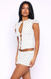 Choose Wisely Top White Black Polka Dot