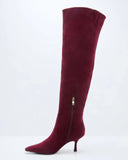 Spiced Garnet Suede Over The Knee Boots