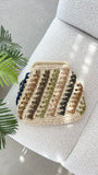 Eadie Crochet Weave Framed Clutch Multi Natural