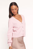 Josey Bow Button Cardigan Light Pink
