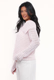 Lyra Large Collar Cardigan Pale Pink