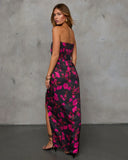 Invite Only Floral Satin Maxi Dress