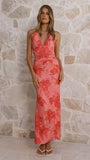 Zelda Maxi Dress Orange Floral