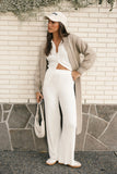 Aylia Ribbed Knit Set Off White