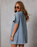 Joellie Denim Mini Shift Dress