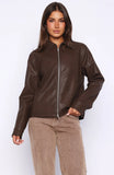 Never Possible Pu Jacket Chocolate
