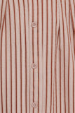 Eilis Short Sleeve Button Down Maxi Dress Brown Stripe