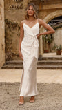 Yasmeen Tie Front Maxi Dress Champagne