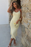 Tropic Like Its Hot Midi Dress Lemon