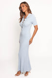 Crawford Short Sleeve Knit Dress Pale Blue