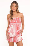 Rosemarie Strapless Top Rose Tile