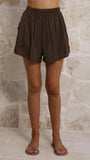 Margot Halter Top and Shorts Set Chocolate