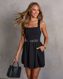 Emersie Fit And Flare Belted Mini Dress