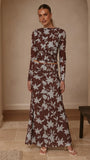 Ellita Maxi Skirt Chocolate Blue Print