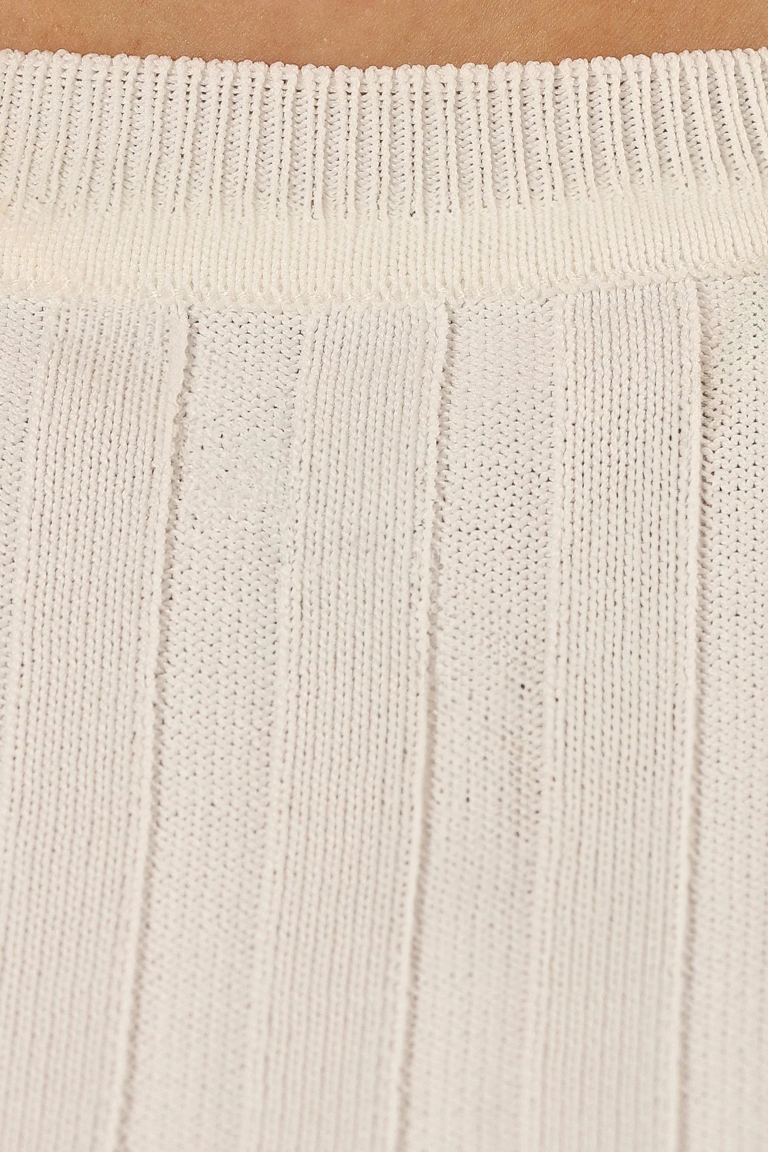Aneesa Wide Rib Knit Top White