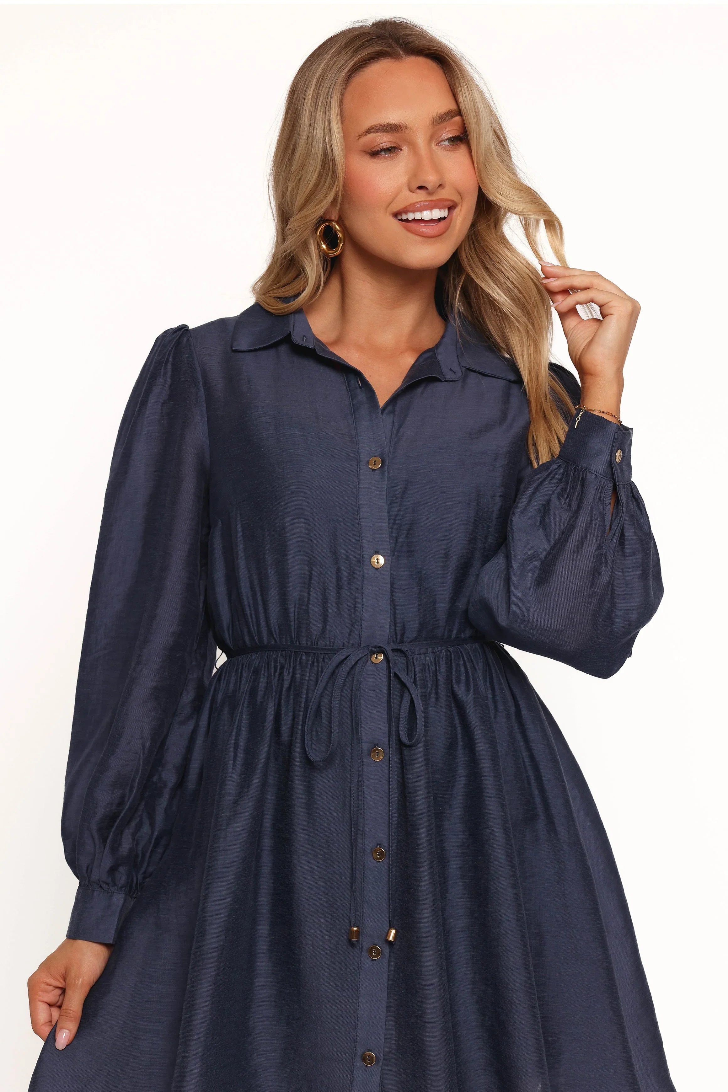Everett Long Sleeve Mini Dress Navy