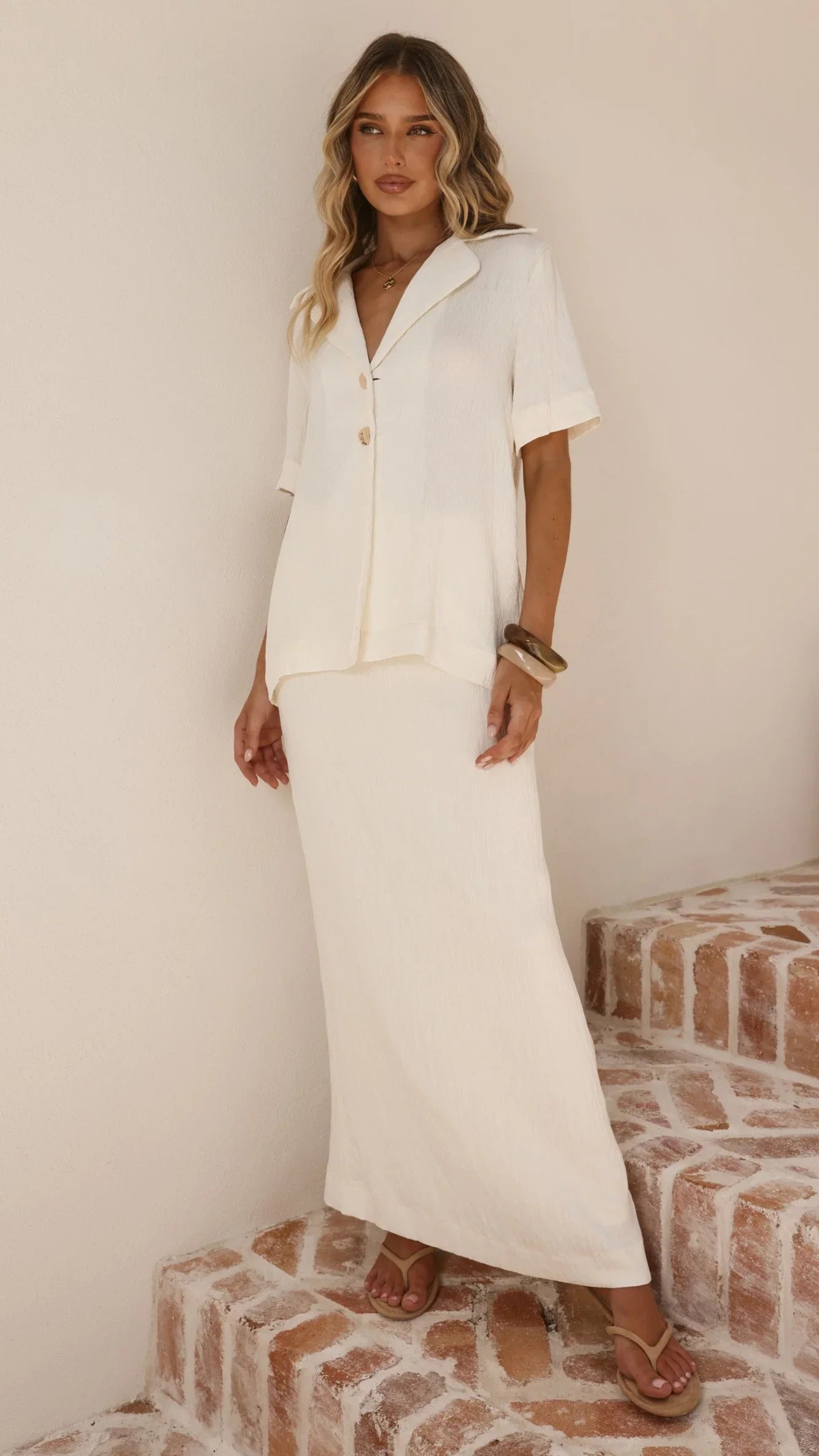 Razi Button Up Shirt Ivory