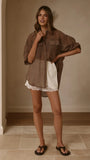 Kylie Oversized Shirt Chocolate